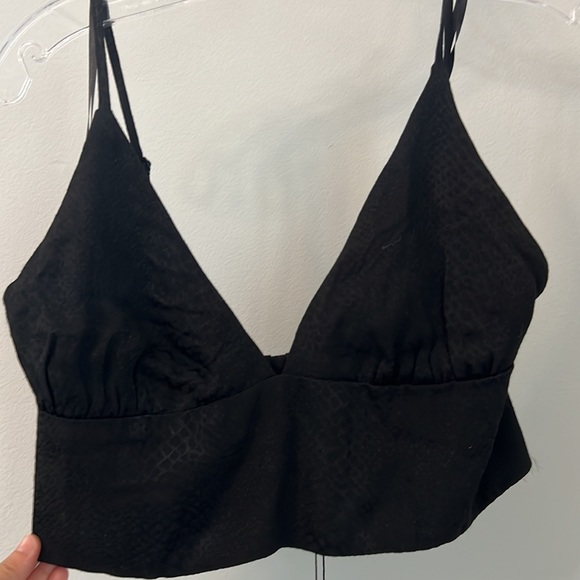 NWT Mustard Seed, snakeskin print bralette, black size medium - Picture 3 of 5